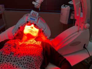 patient undergoing omnilux light therapy treatment