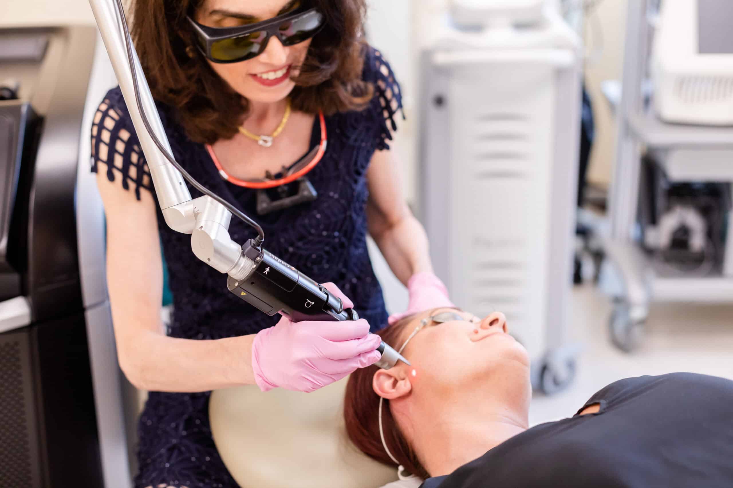 Dr. Brunner is performing a skin rejuvenation treatment in NJ