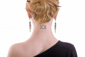 woman with a tattoo on her neck in Princeton