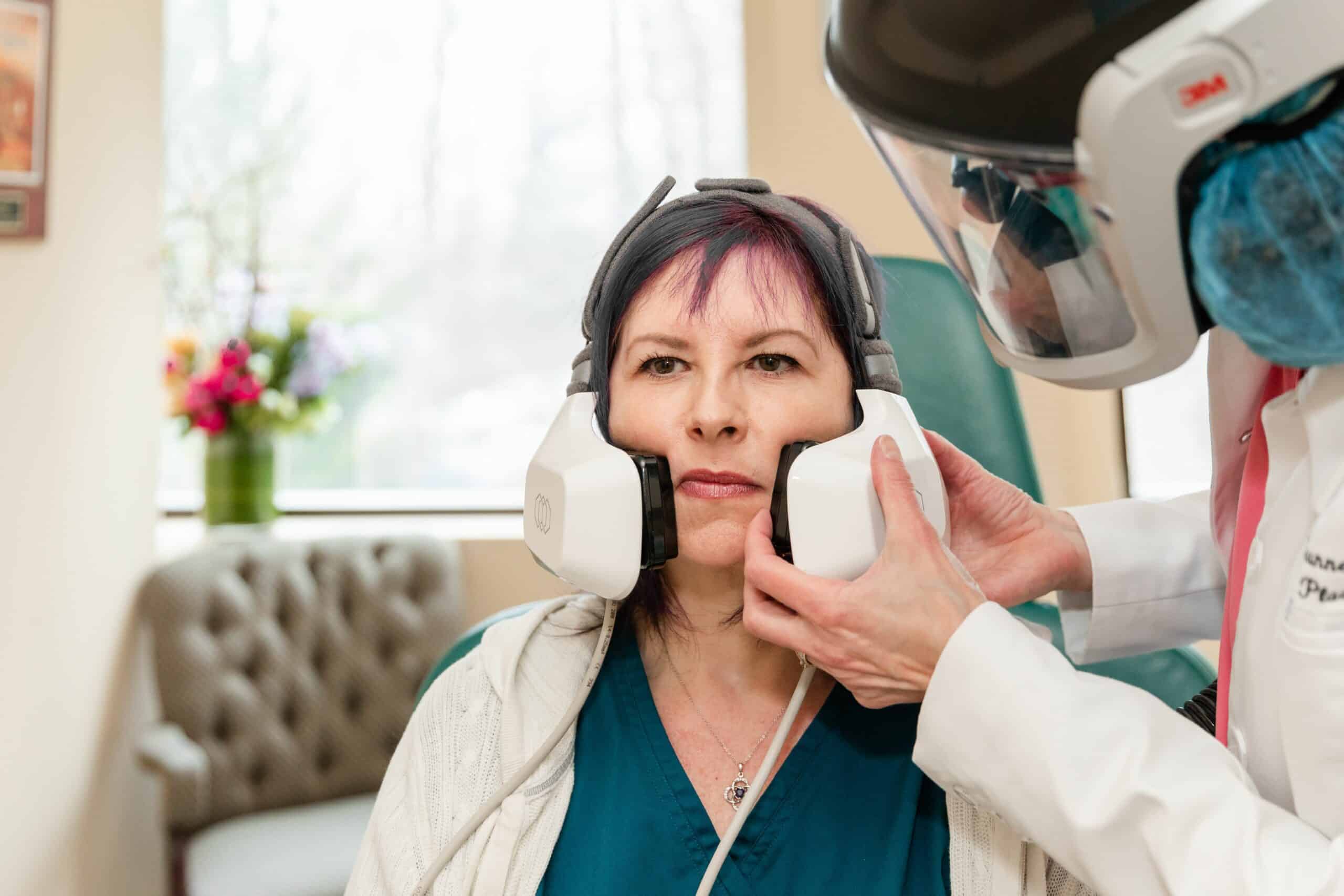 non-surgical skin tightening treatments - Princeton - NJ patient undergoing a non-surgical skin tightening treatment with Dr. Brunner in Princeton, NJ