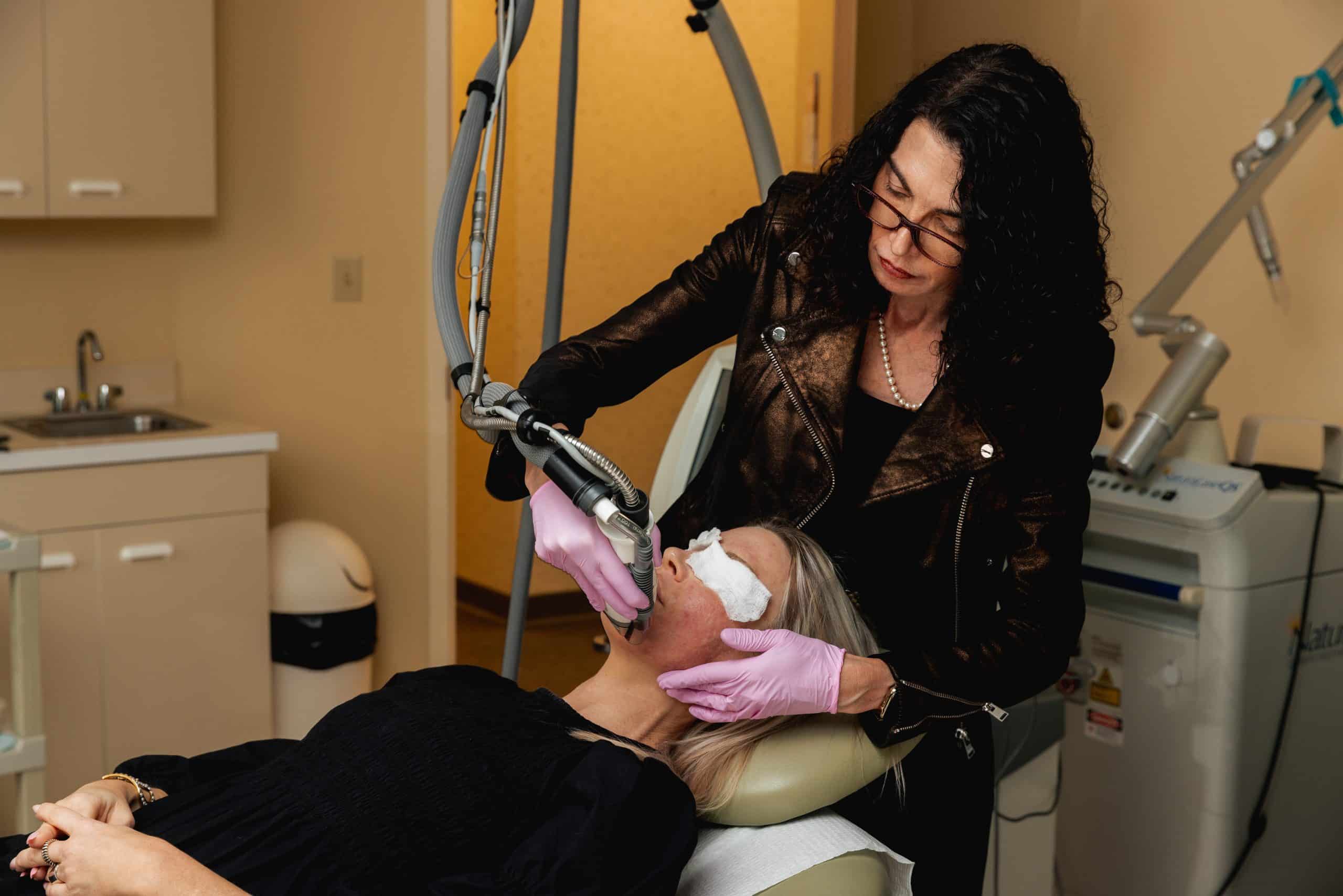 eugenie-brunner-facial-plastic-surgery-princeton-nj-fraxel-dual-laser13 Dr. Brunner in her Princeton office