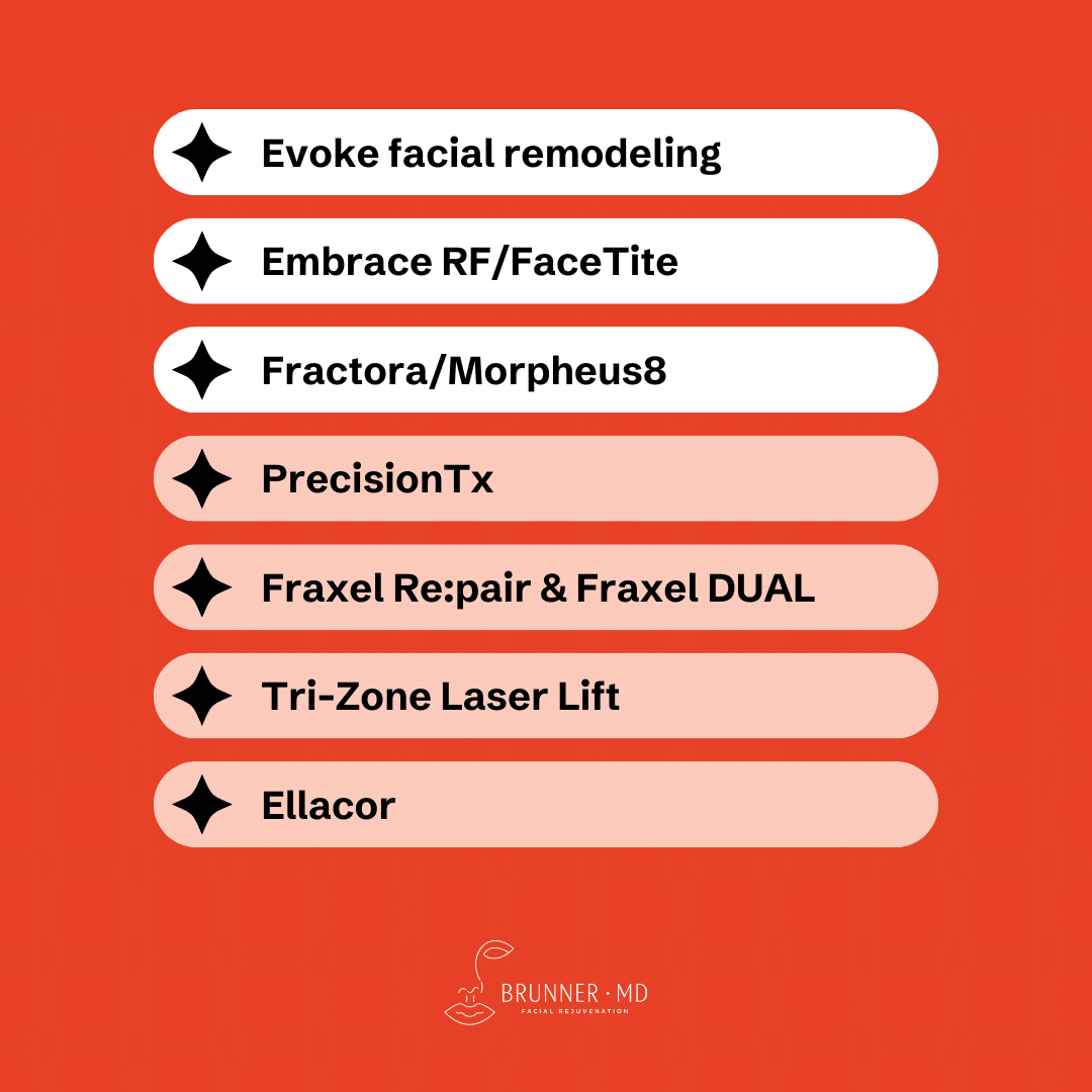 types of lasers used for face lifting infographic