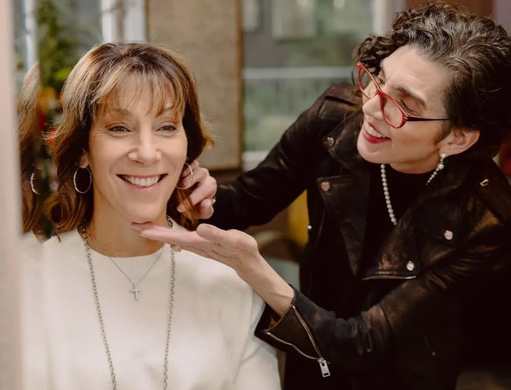 Patient consults with Dr. Brunner for rf skin tightening in princeton