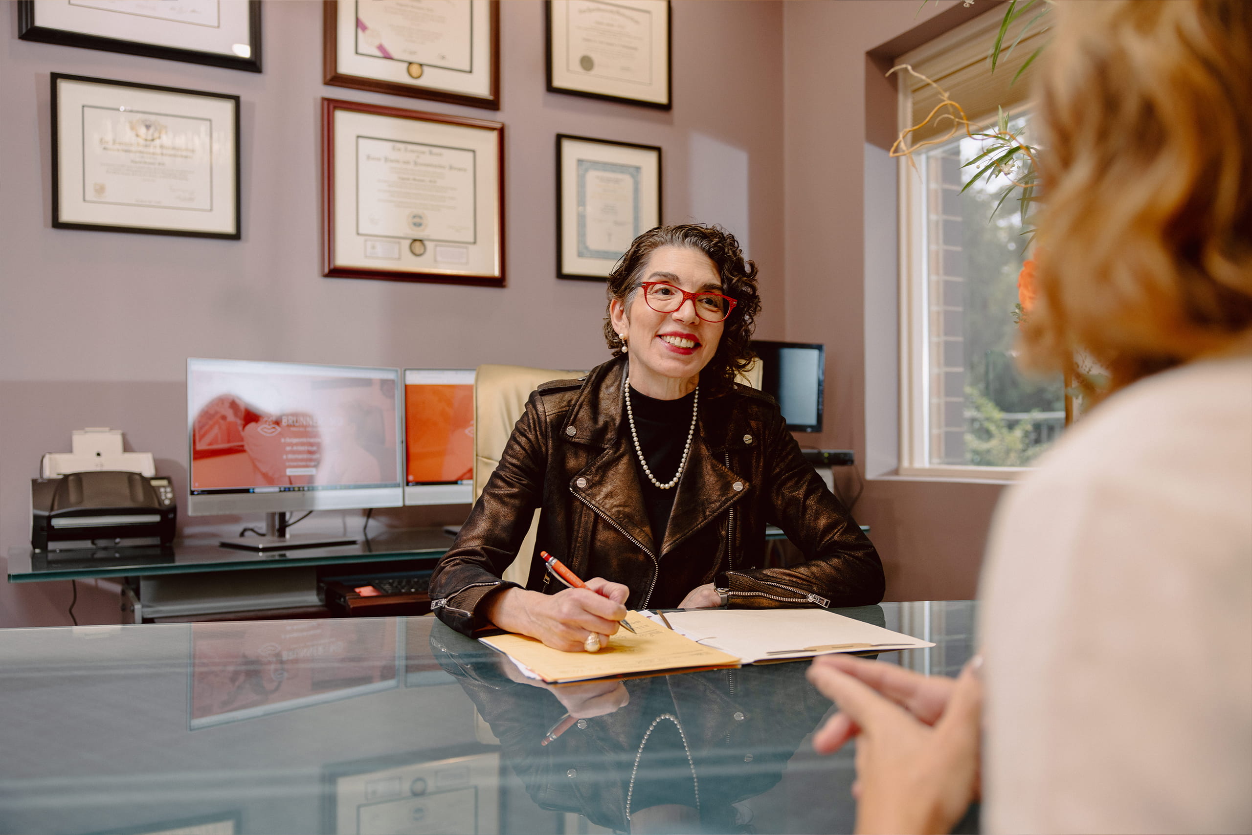 Dr. Brunner during a consultation with a patient